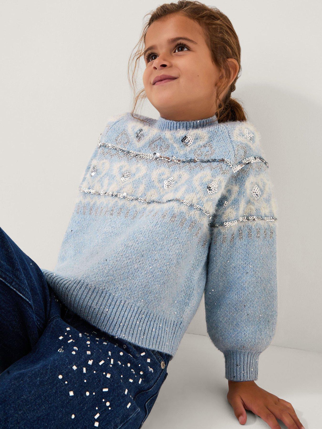Monsoon Girls Enchanted Sparkle Jumper - Blue