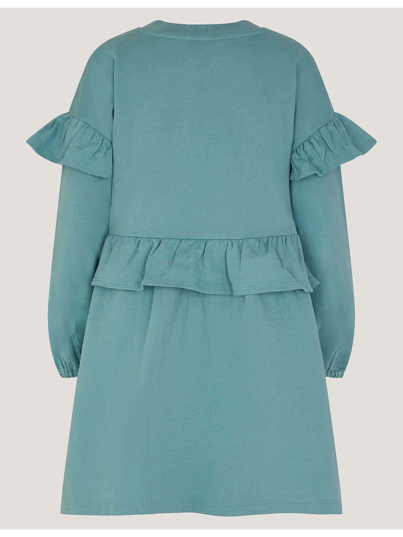  image of monsoon-girls-floral-sequim-sweat-dress-green