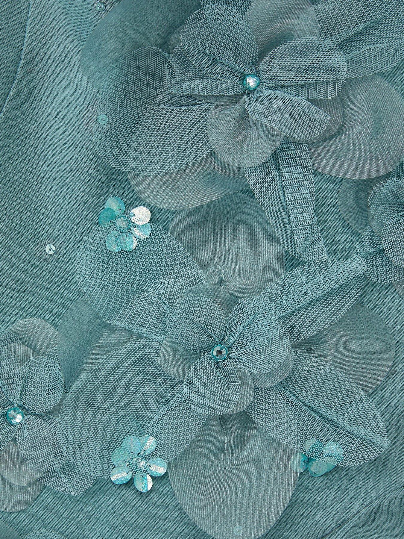  image of monsoon-girls-floral-sequim-sweat-dress-green