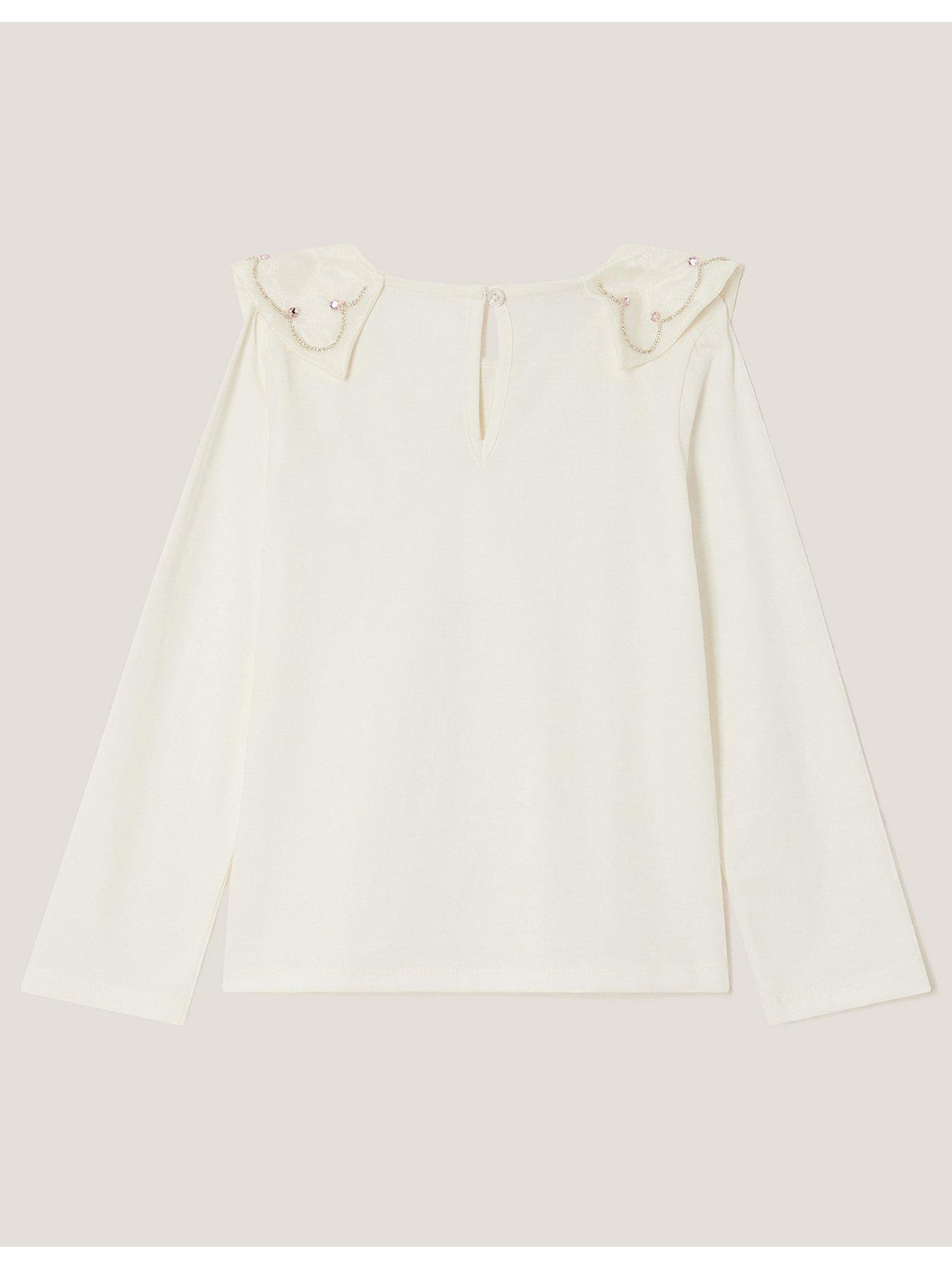  image of monsoon-girls-long-sleeve-colourful-gem-tshirt-light-cream