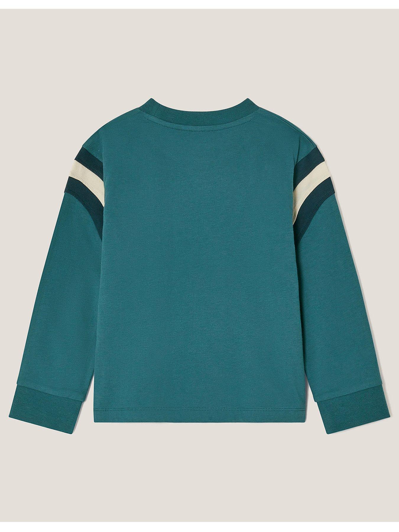  image of monsoon-boys-long-sleeve-tshirt-with-embroidered-logo-blue