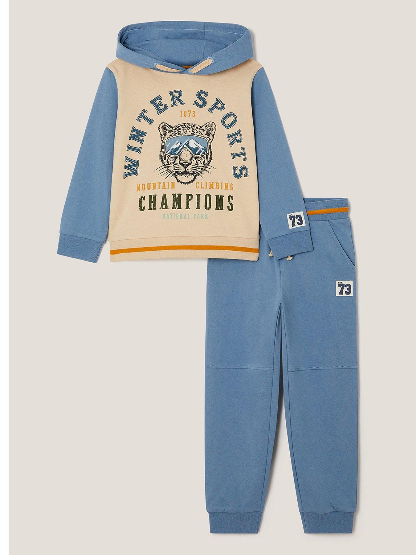 Image 1 of 3 of Monsoon Boys Winter Sport Sweat Set - Blue