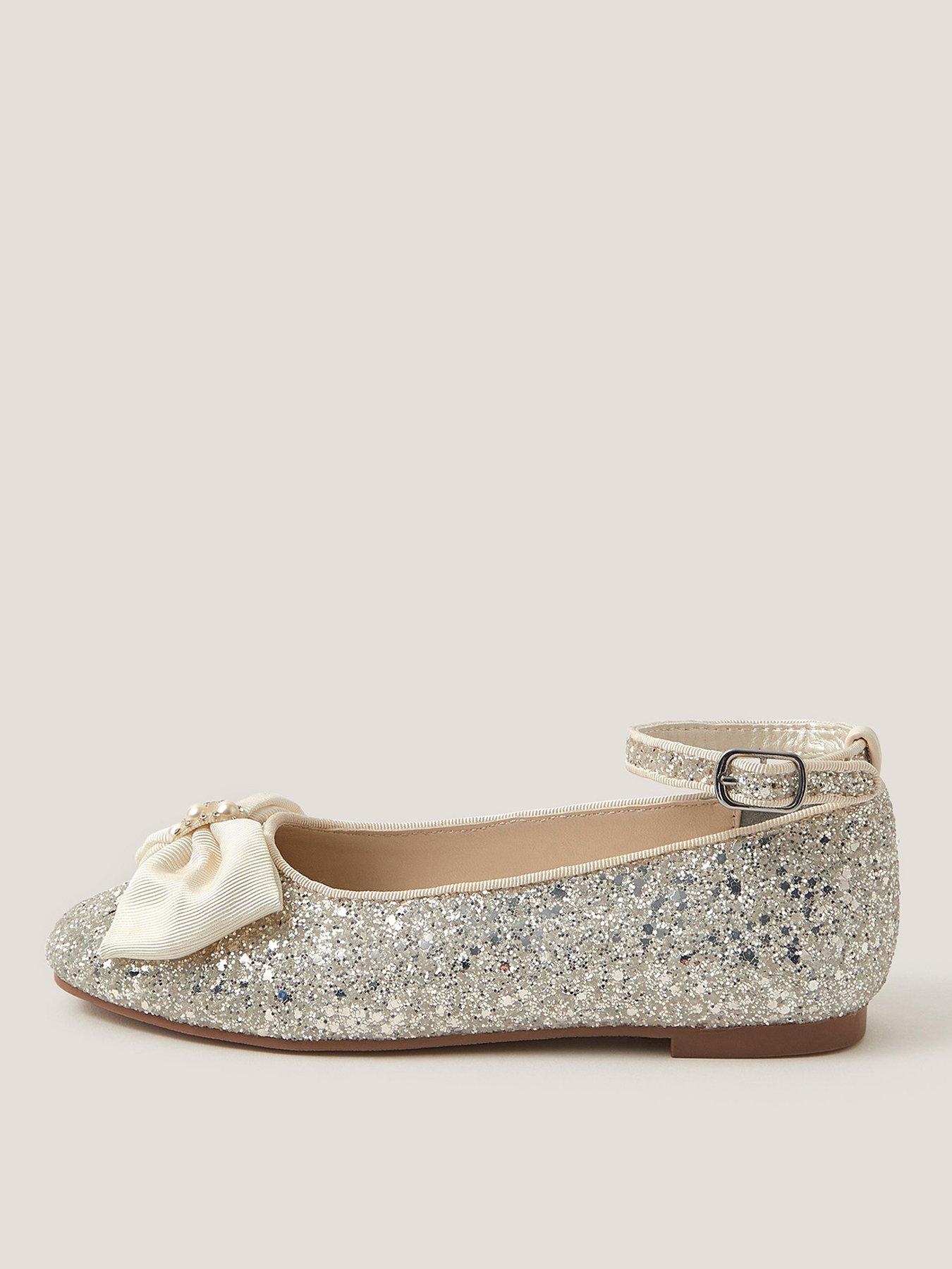 stillFront image of monsoon-girls-sparkle-glitter-ballerina-shoes-light-cream