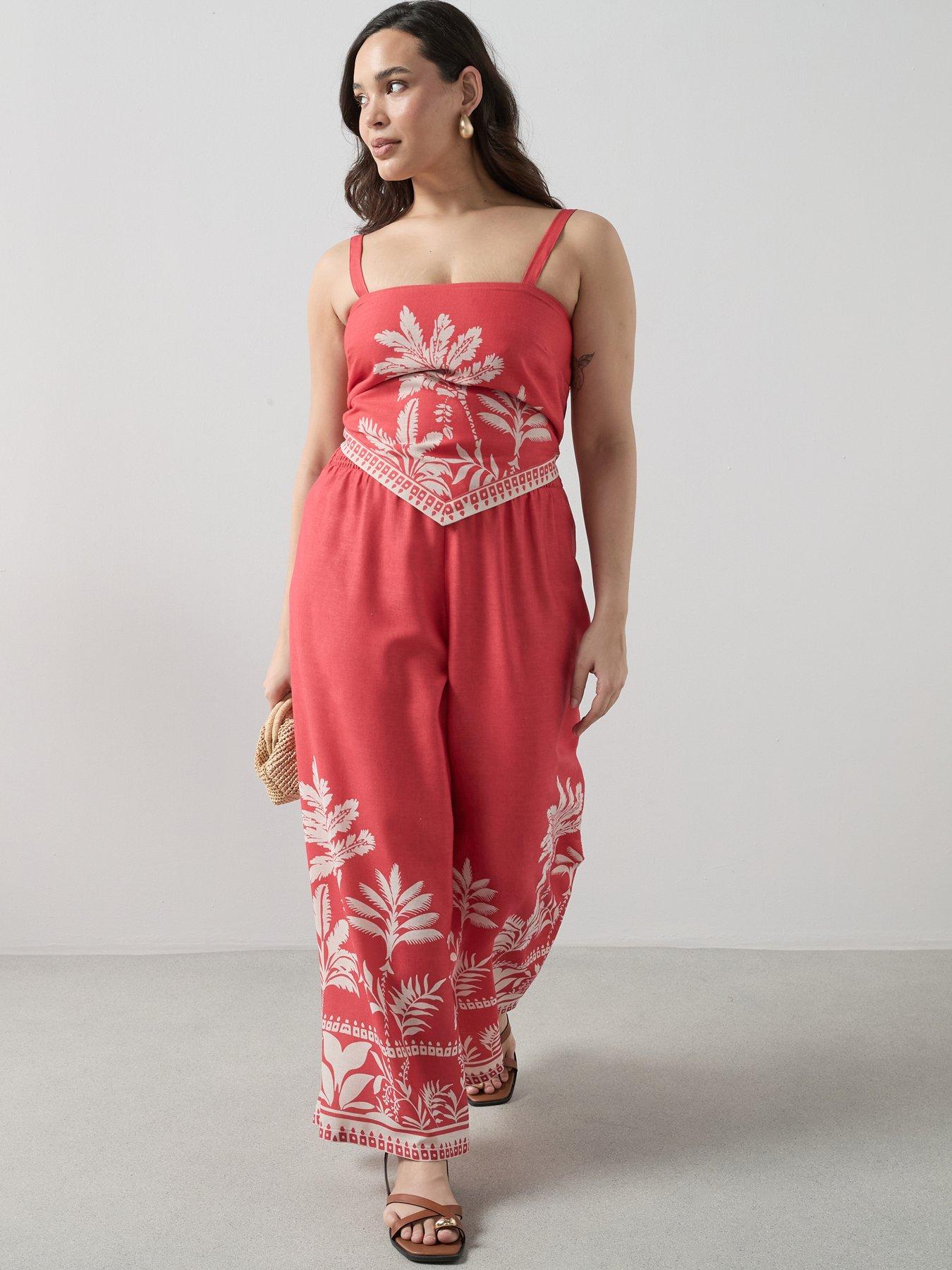 The Very Collection Curve Palm Print Co-ord Top