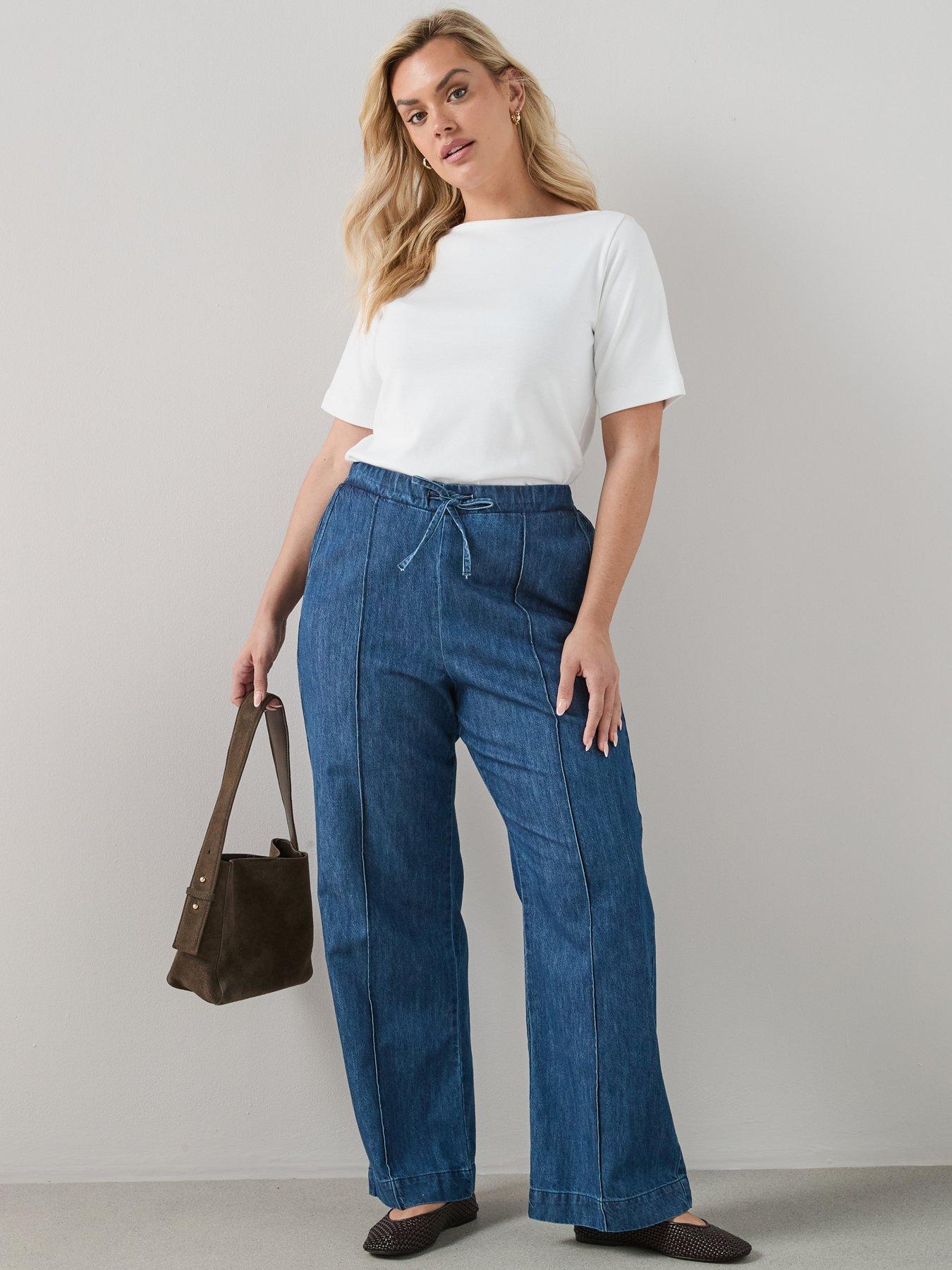Image 1 of 6 of The Very Collection Curve Elasticated Waist Wide Leg Jean