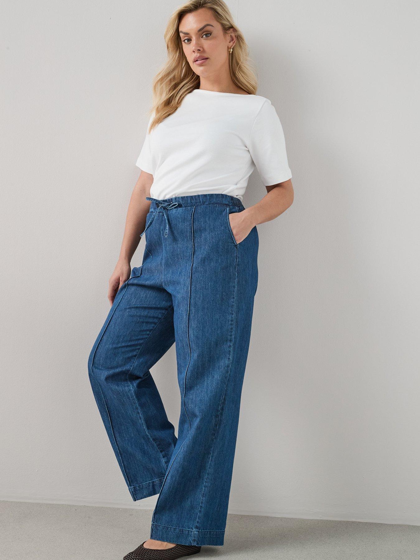Image 3 of 6 of The Very Collection Curve Elasticated Waist Wide Leg Jean