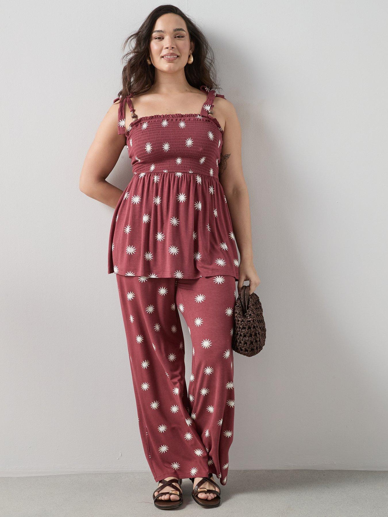 Image 3 of 6 of The Very Collection Curve Beaded Strappy Top - Print