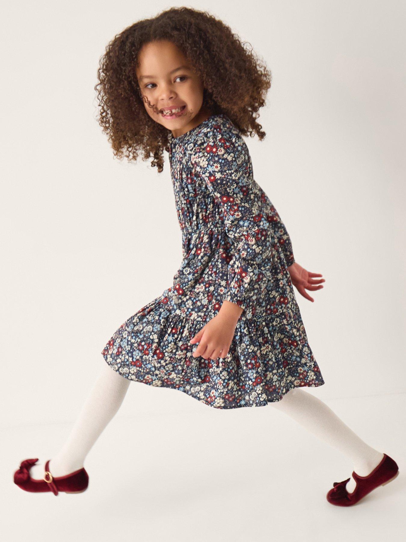  image of monsoon-girls-ditsy-print-dress-navy