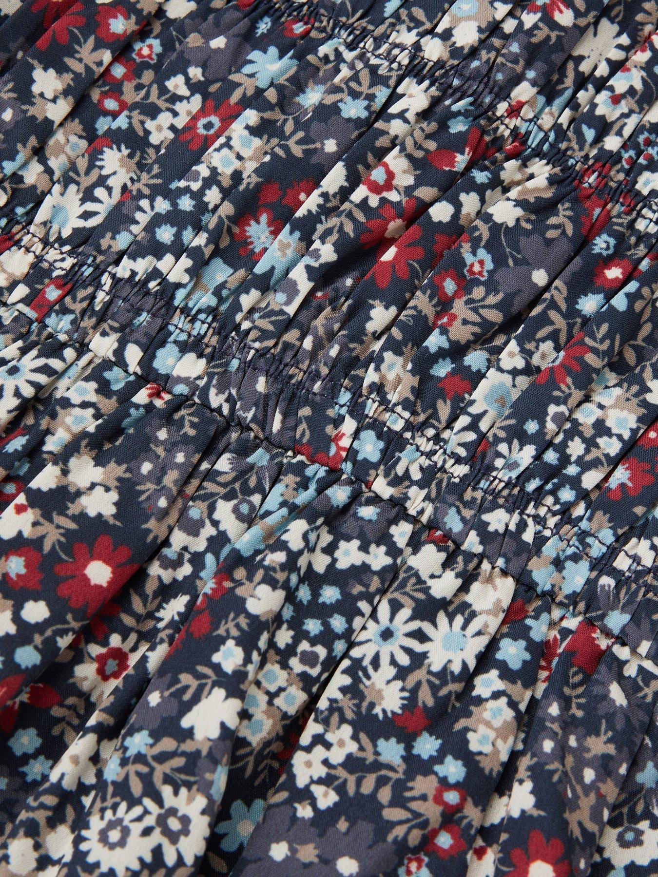  image of monsoon-girls-ditsy-print-dress-navy