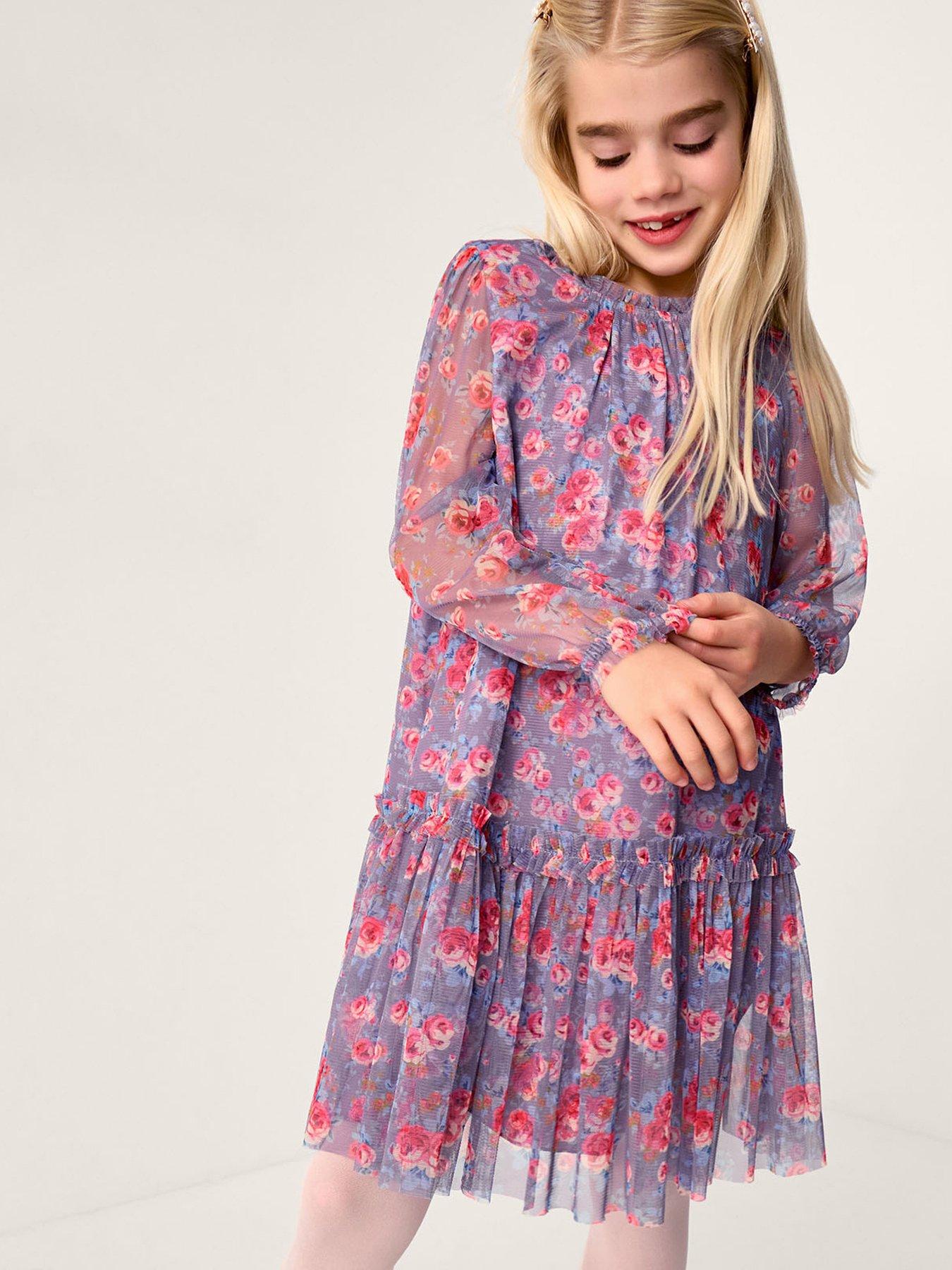 monsoon-girls-long-sleeve-floral-mesh-dress-purple