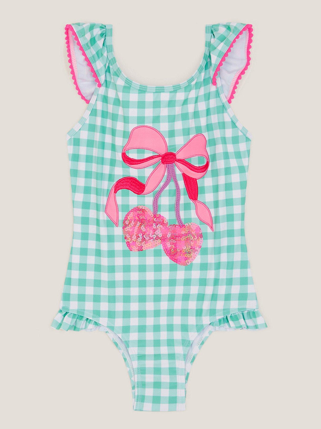 monsoon-girls-sequin-cherry-ginghm-swimsuit-green
