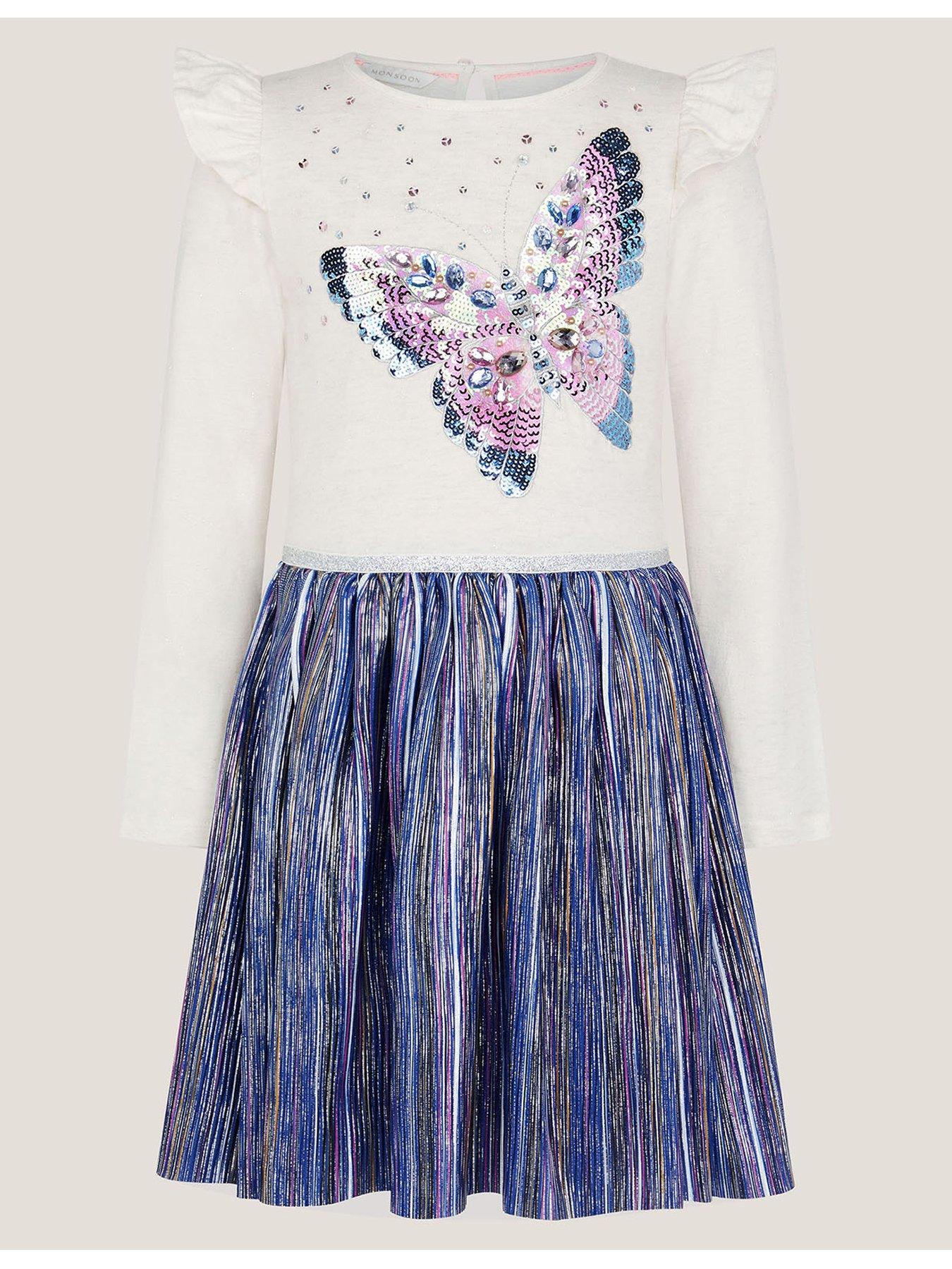 stillFront image of monsoon-girls-butterfly-disco-dress-blue