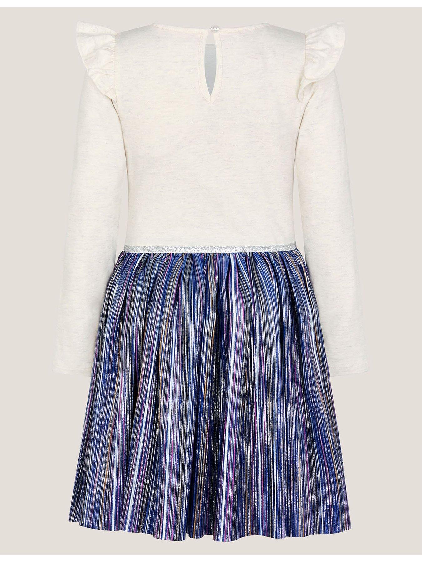  image of monsoon-girls-butterfly-disco-dress-blue