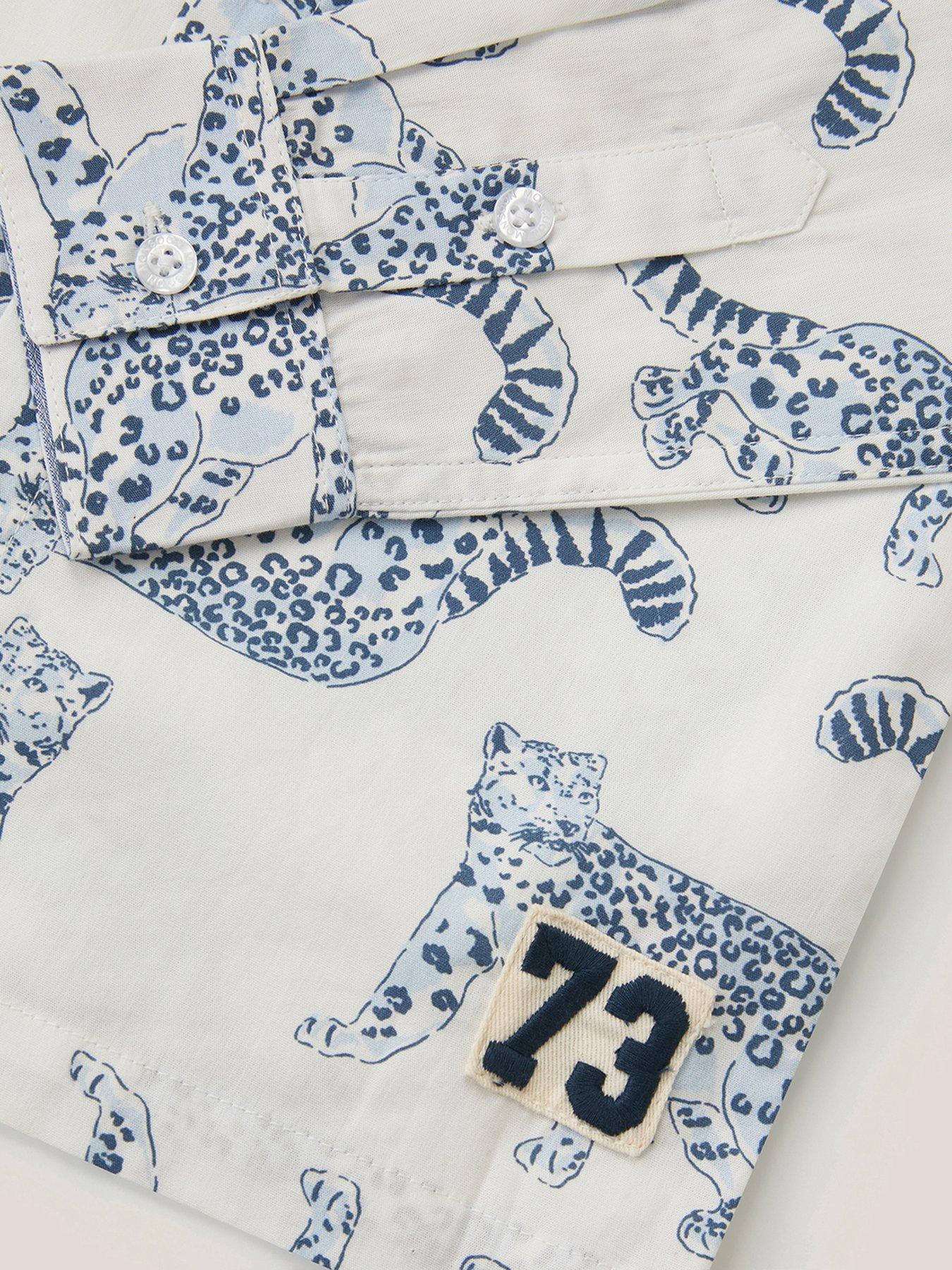 Image 3 of 3 of Monsoon Boys Leopard Print Shirt - White
