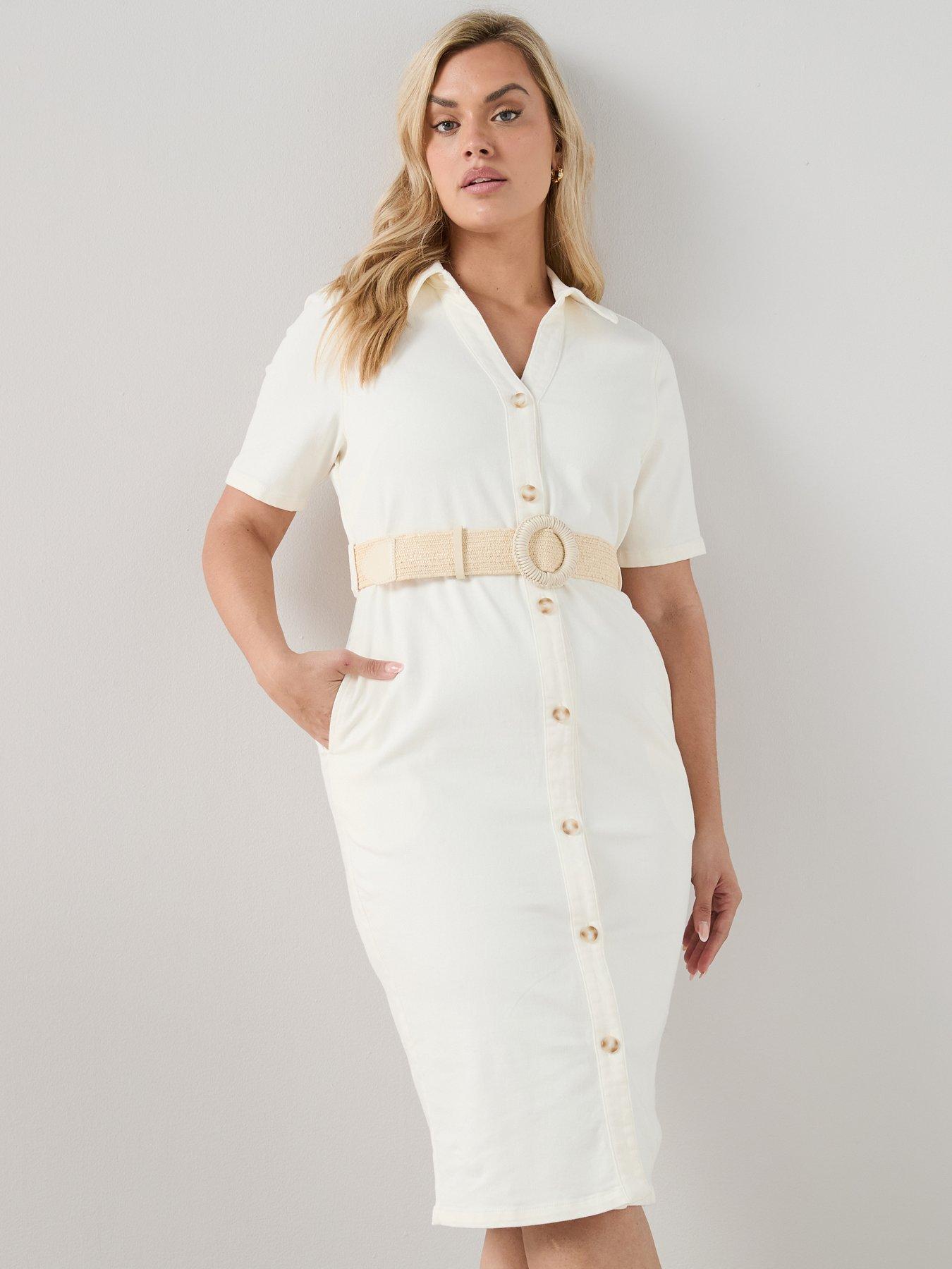 The Very Collection Curve Belted Denim Midi Dress
