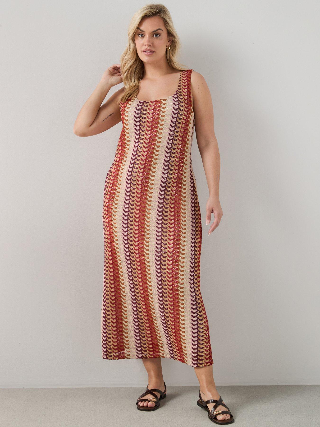 The Very Collection Curve Crochet Sleeveless Midaxi Dress - Multi
