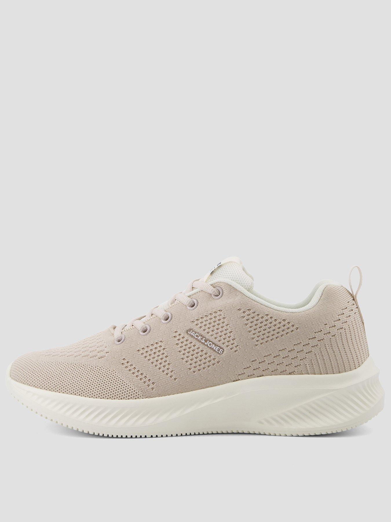  image of jack-jones-croxley-knitted-trainer-cream