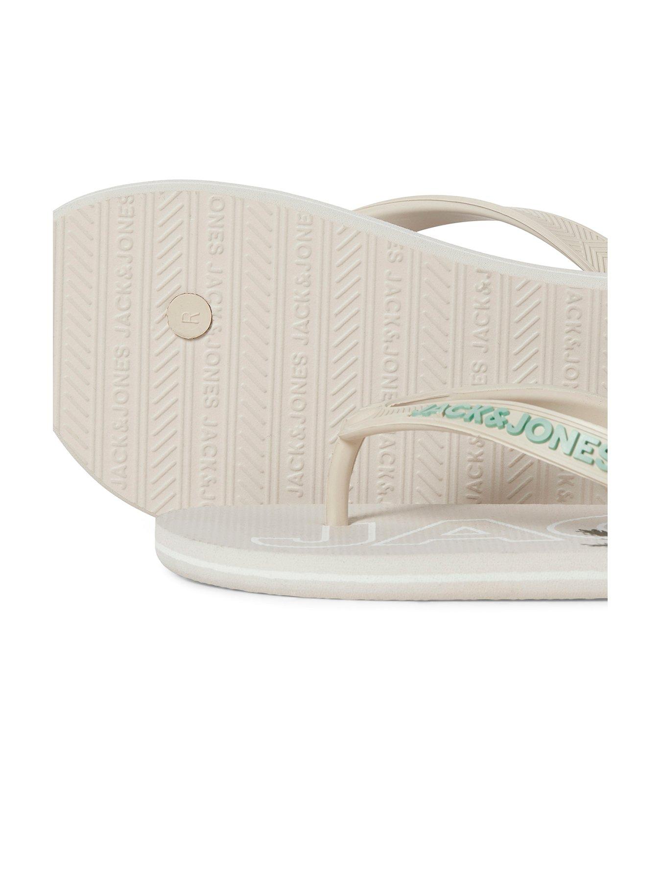 Image 2 of 7 of Jack & Jones Print Flip Flops - Cream
