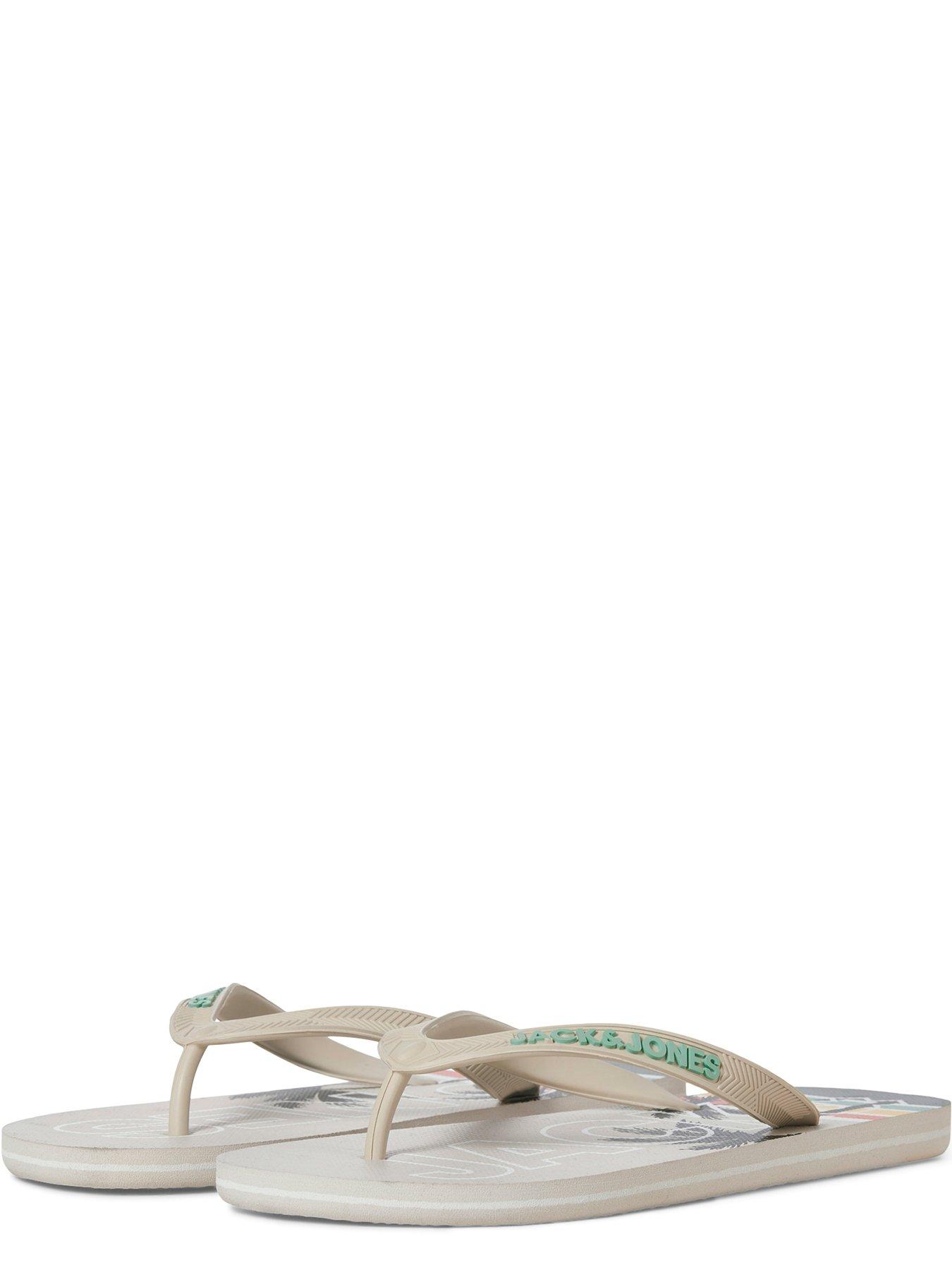 Image 5 of 7 of Jack & Jones Print Flip Flops - Cream