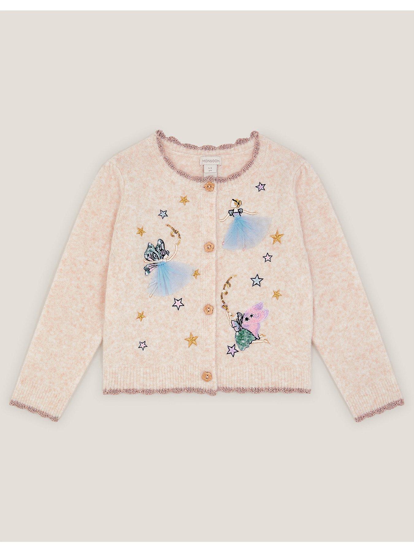 stillFront image of monsoon-girls-acrobat-fairy-embroidered-cardigan-beige