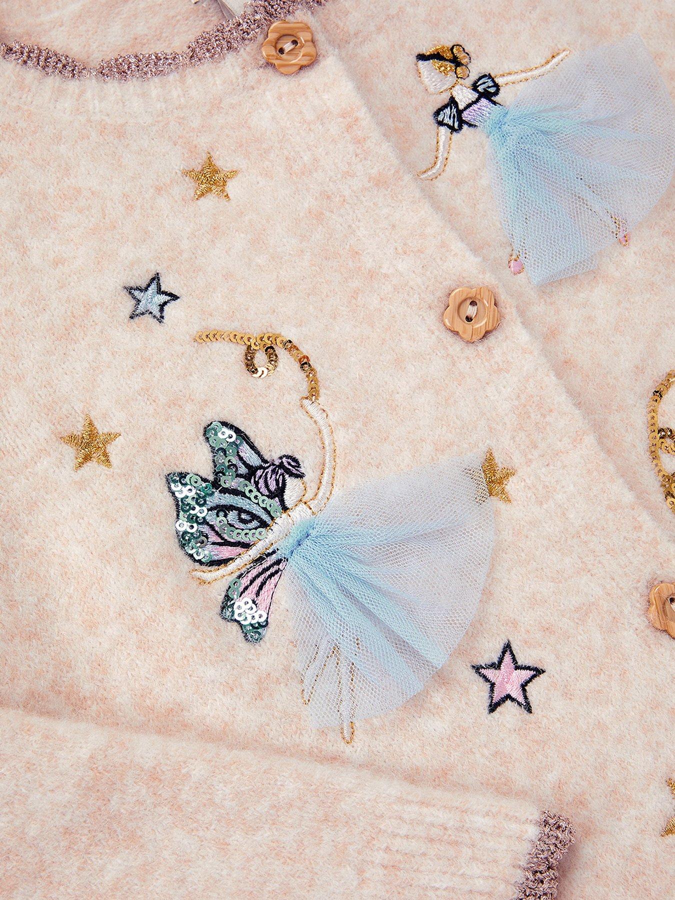  image of monsoon-girls-acrobat-fairy-embroidered-cardigan-beige
