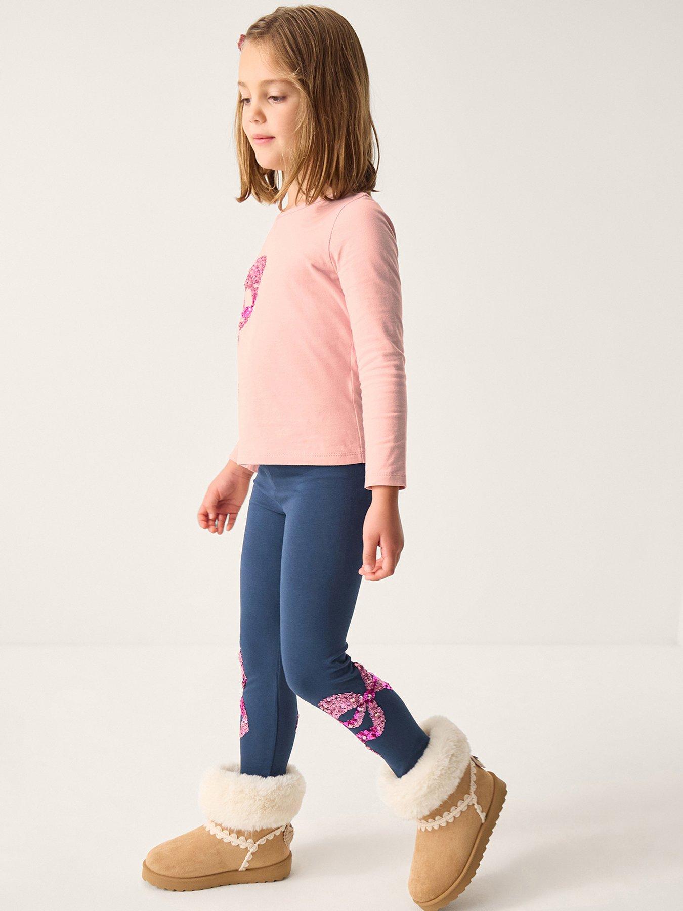 Monsoon Girls Bow Embellished Legging - Navy