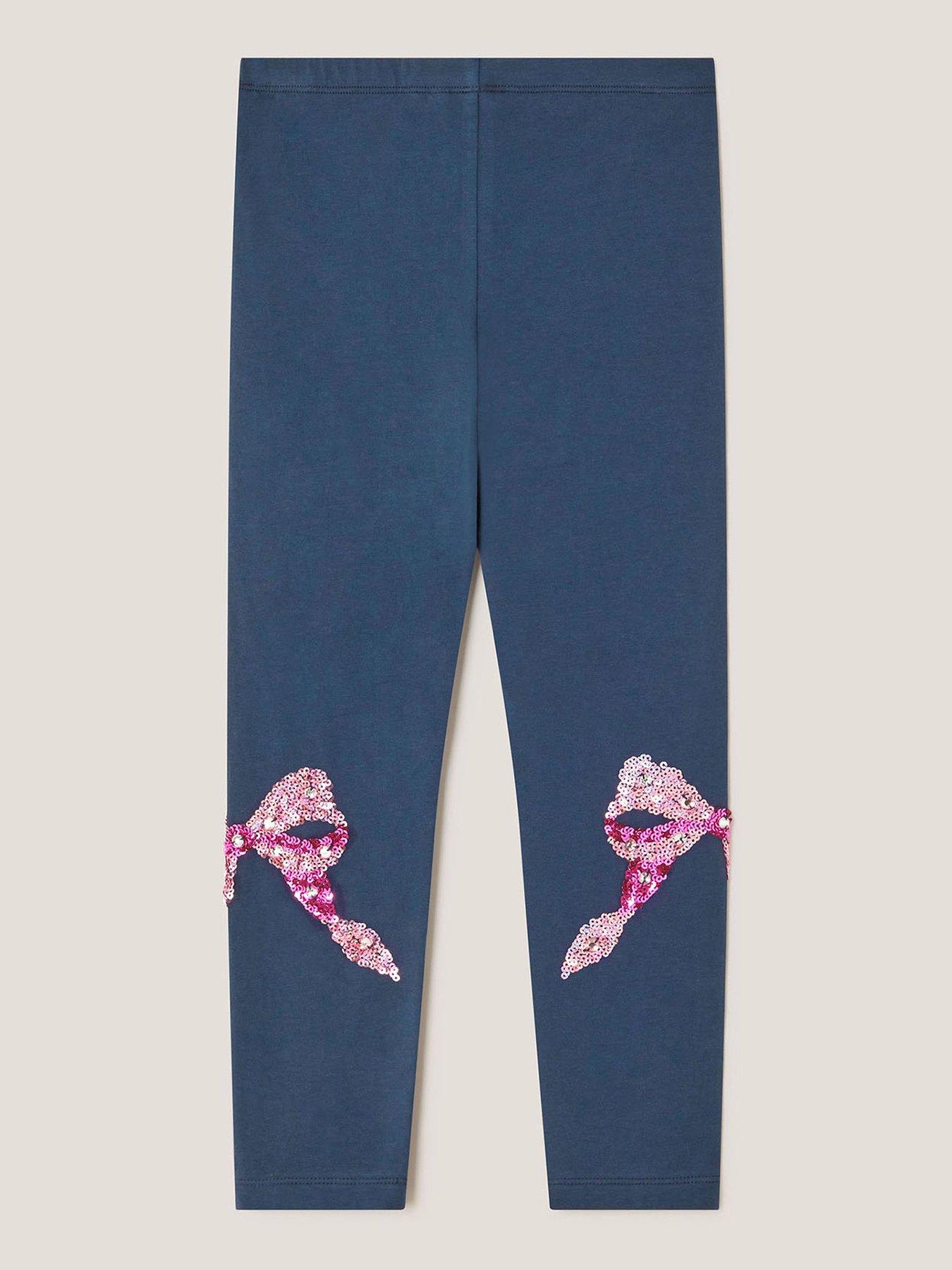  image of monsoon-girls-bow-embellished-legging-navy