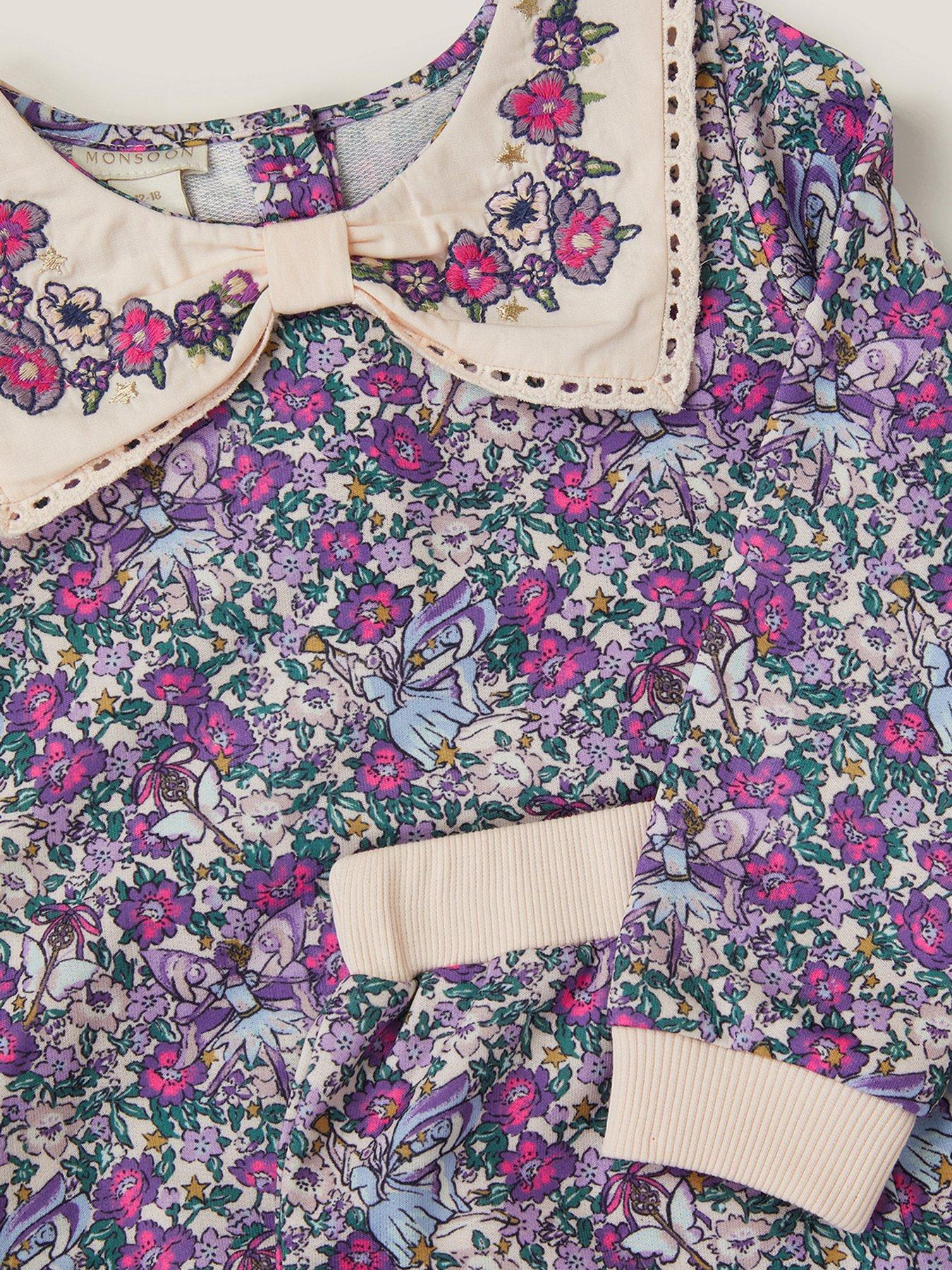  image of monsoon-baby-girls-floral-sweat-jog-set-purple