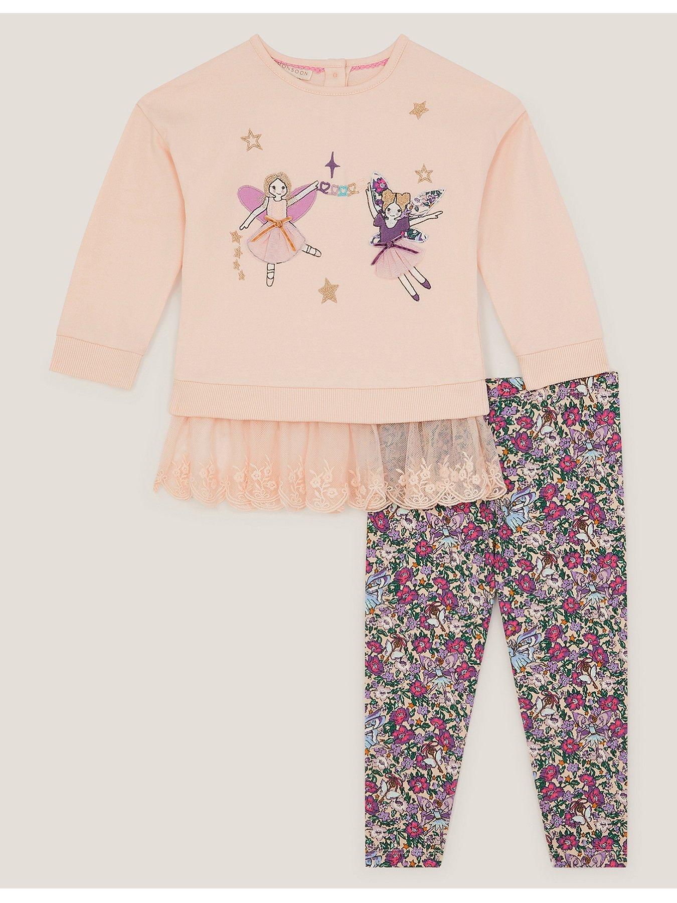  image of monsoon-baby-girls-fairy-sweat-leggings-set-pink