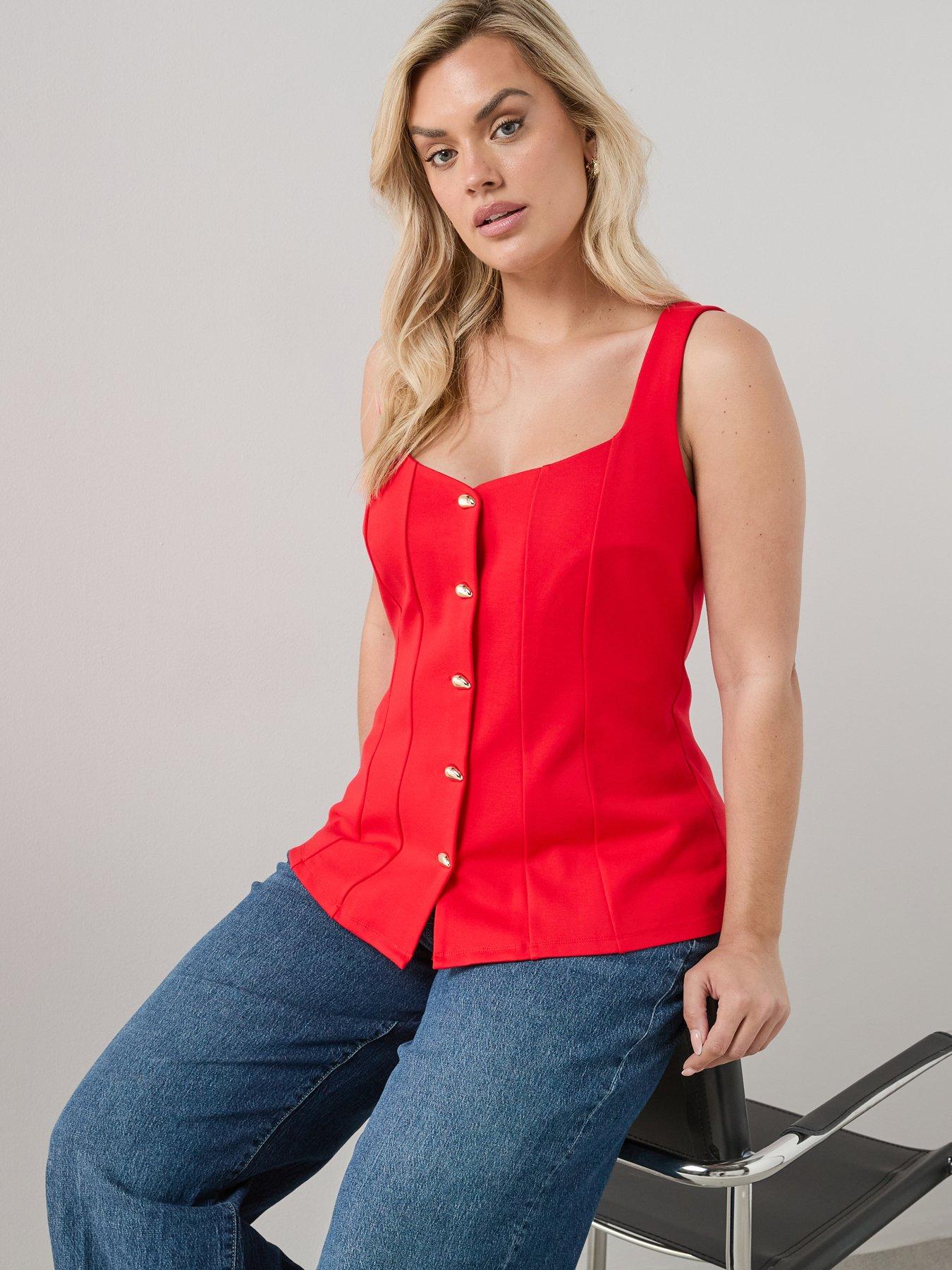 The Very Collection Curve Button Detail Stretch Waistcoat