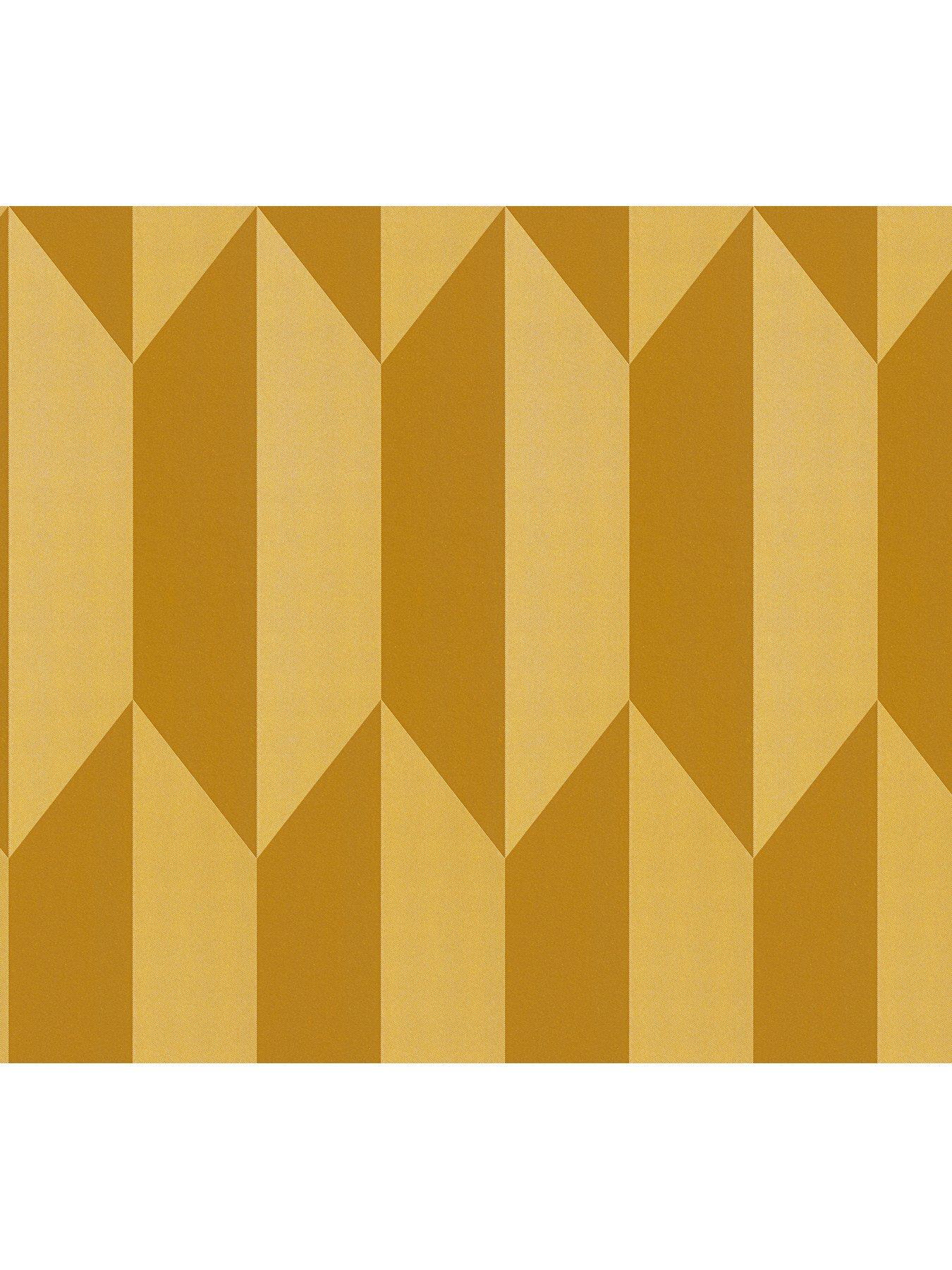 Image 2 of 7 of CosmoLiving by Cosmopolitan Graphic Groove Edge Gold Non Woven Wallpaper