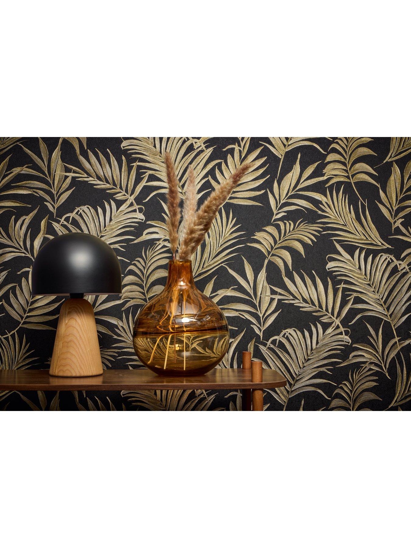 Image 4 of 5 of CosmoLiving by Cosmopolitan Midnight Botanica Black Non Woven Wallpaper