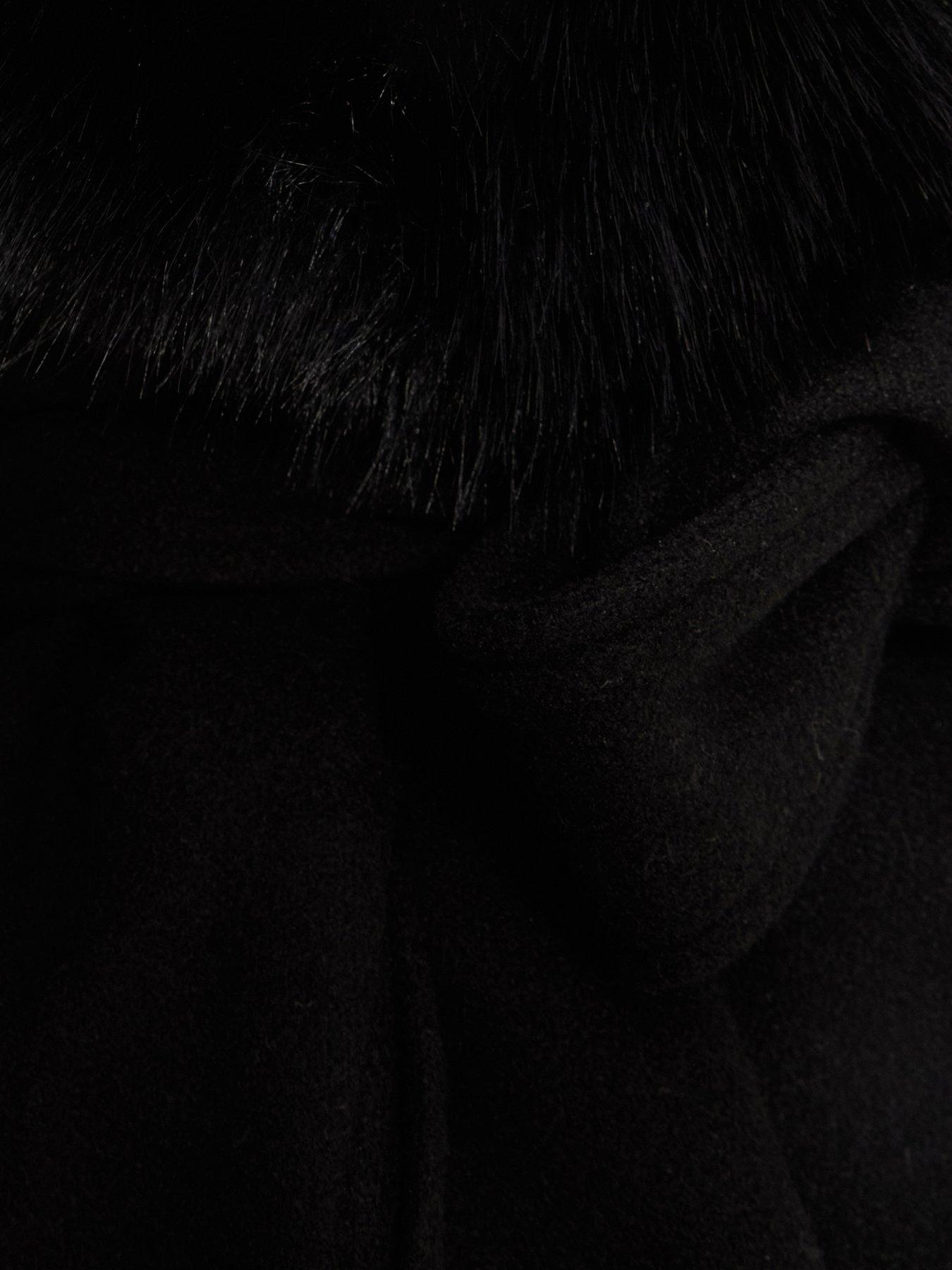  image of quiz-black-faux-fur-trim-coat