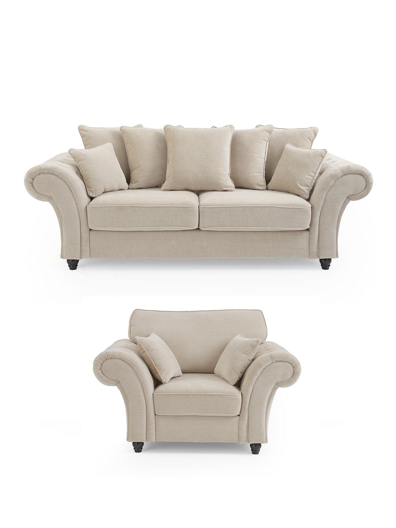 Image 2 of 7 of The Very Collection Windsor Fabric 3 Seater Scatter Back Sofa + Armchair Set (Buy &amp; SAVE!) - FSC&reg; Certified