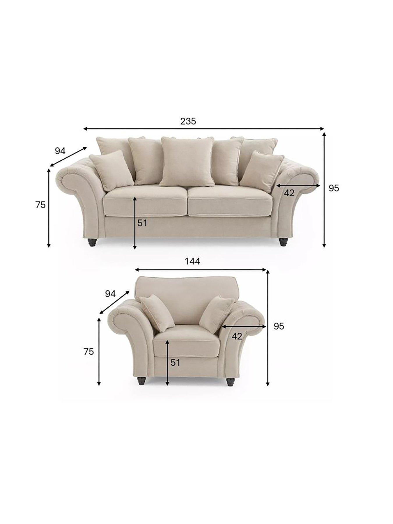 Image 7 of 7 of The Very Collection Windsor Fabric 3 Seater Scatter Back Sofa + Armchair Set (Buy &amp; SAVE!) - FSC&reg; Certified