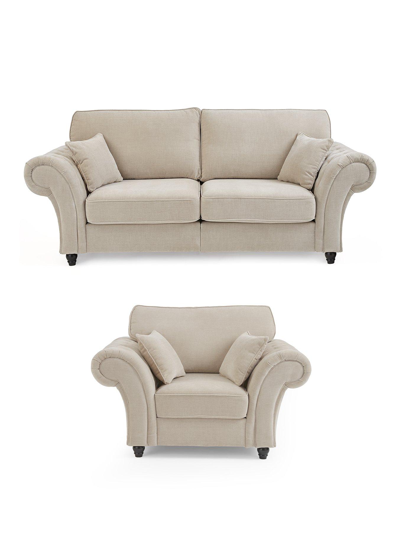 Image 2 of 7 of The Very Collection Windsor Fabric 3 Seater Standard Back Sofa + Armchair Set (Buy &amp; SAVE!)