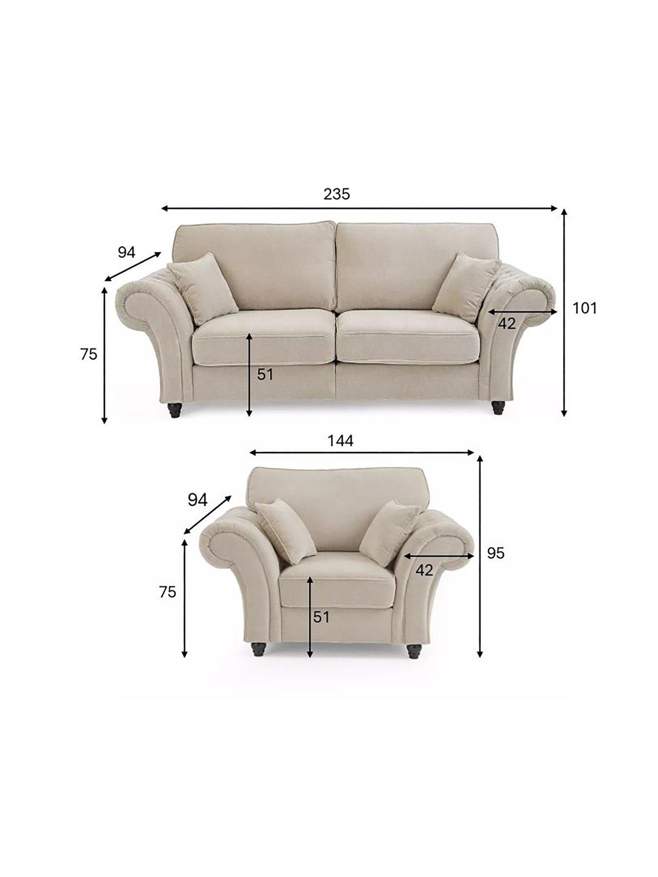Image 7 of 7 of The Very Collection Windsor Fabric 3 Seater Standard Back Sofa + Armchair Set (Buy &amp; SAVE!)