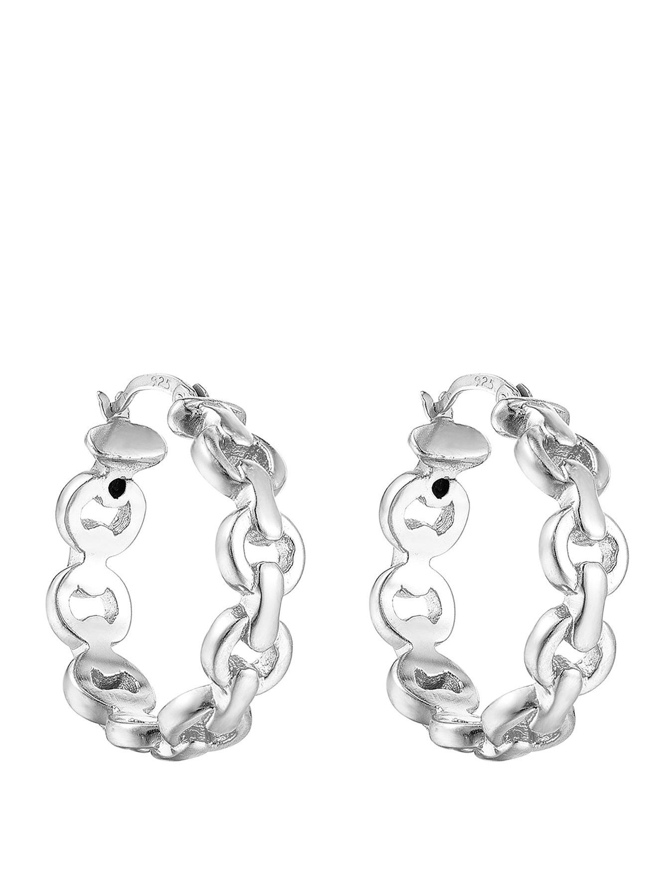  image of seol-gold-sterling-silver-anchor-chain-hoop-earrings