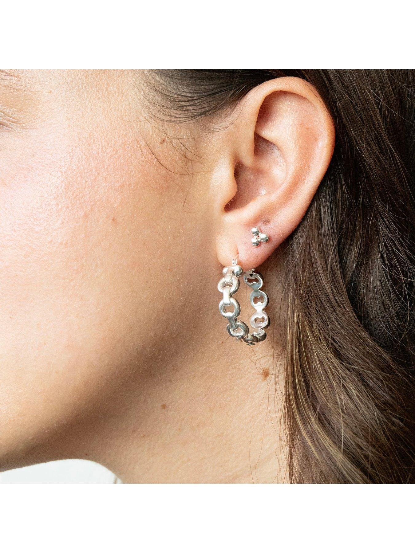  image of seol-gold-sterling-silver-anchor-chain-hoop-earrings