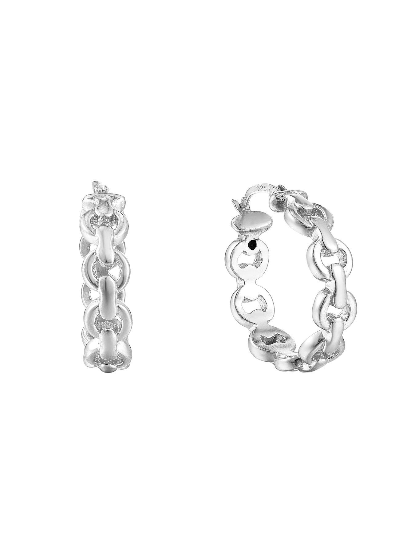  image of seol-gold-sterling-silver-anchor-chain-hoop-earrings