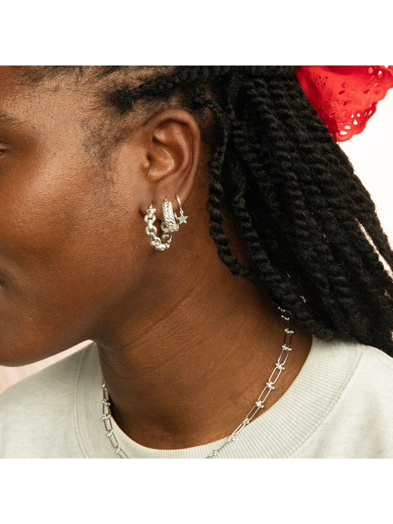  image of seol-gold-sterling-silver-anchor-chain-hoop-earrings