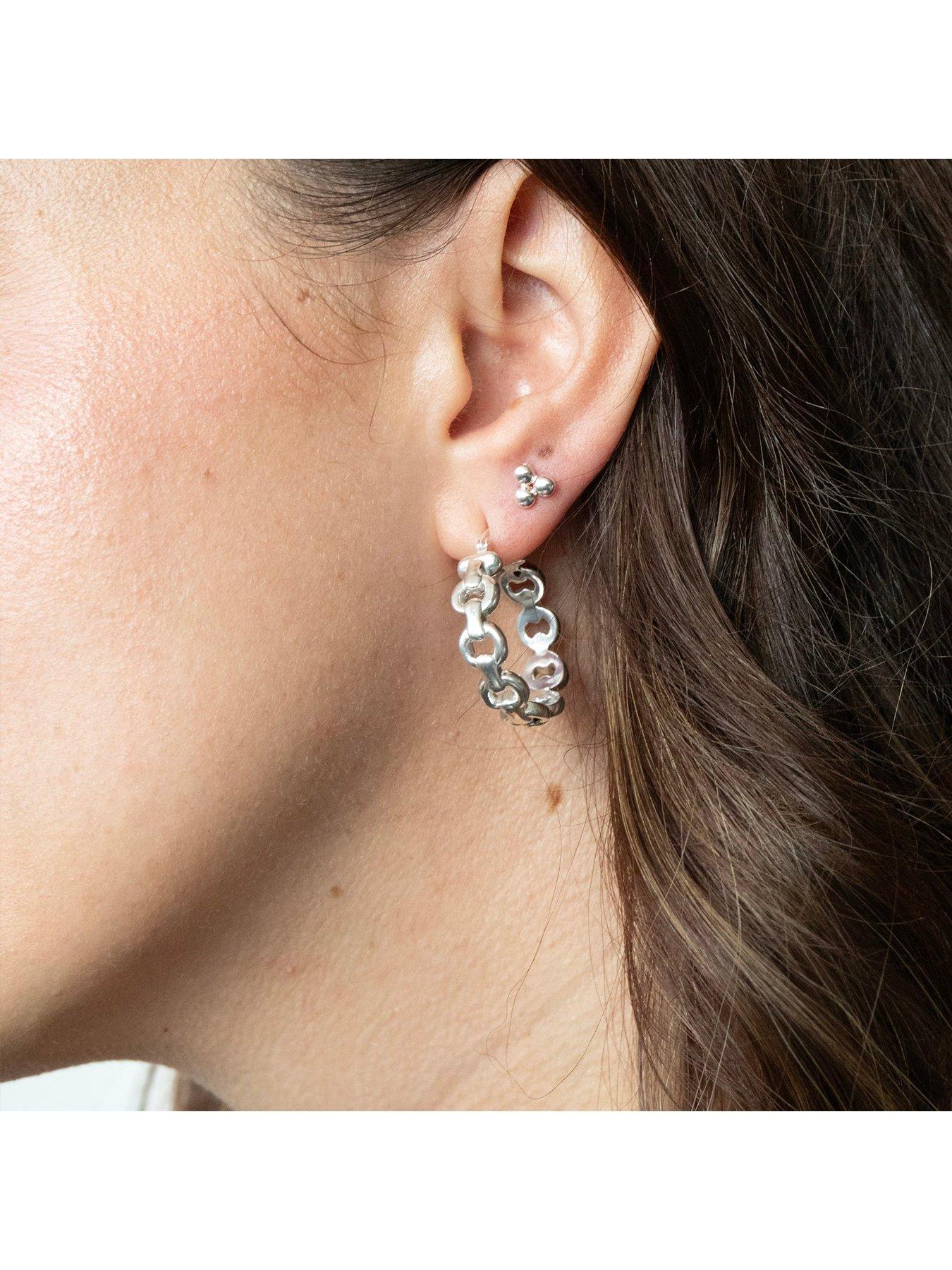  image of seol-gold-sterling-silver-anchor-chain-hoop-earrings