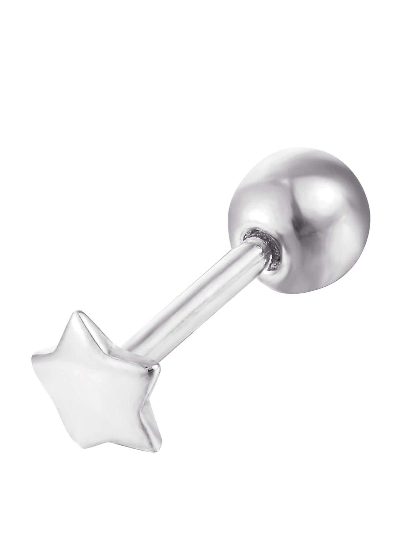  image of seol-gold-sterling-silver-tiny-star-barbell-stud-earring