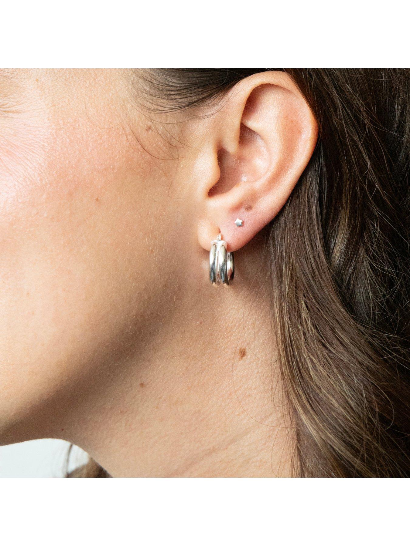  image of seol-gold-sterling-silver-tiny-star-barbell-stud-earring