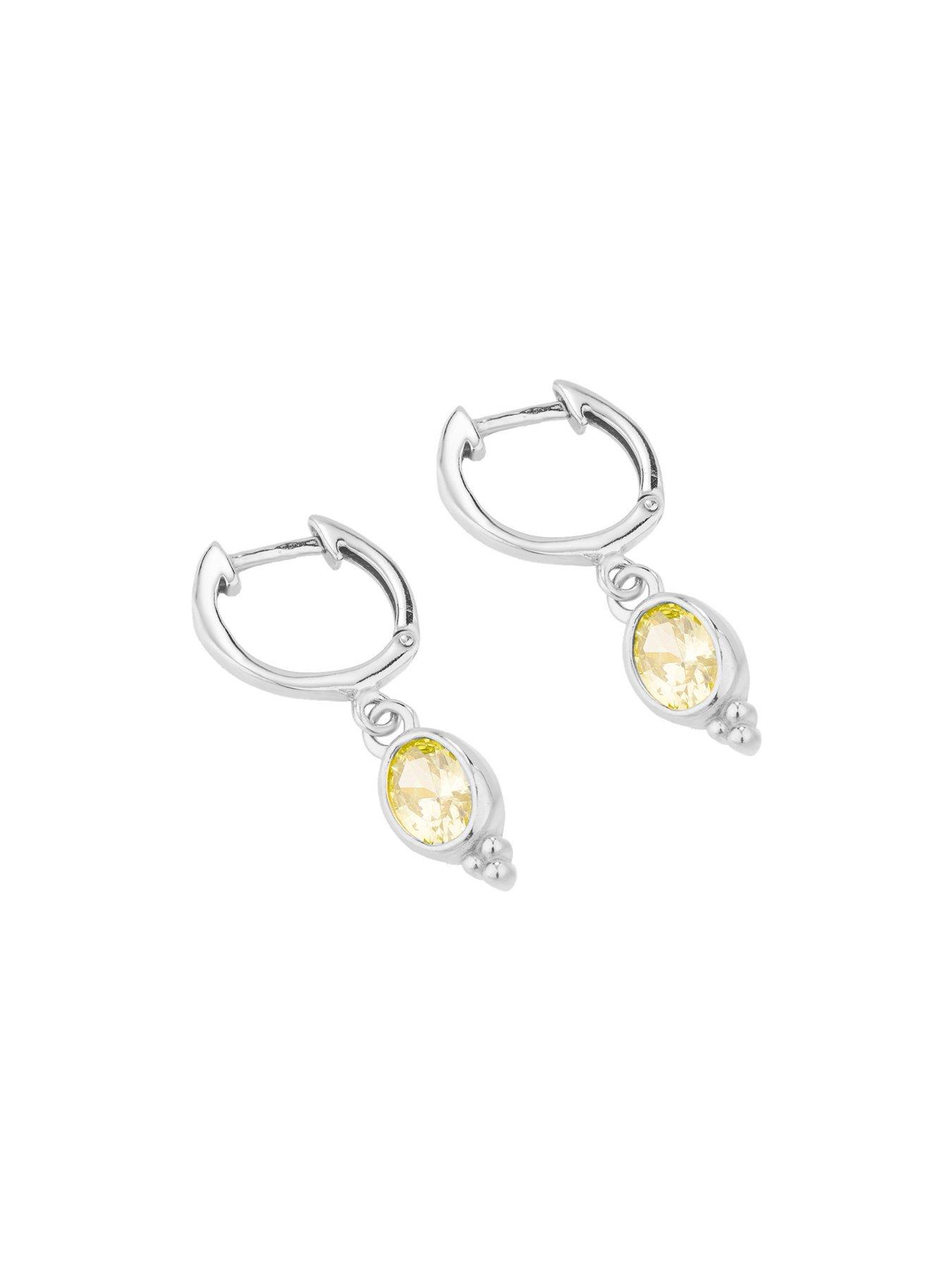 Image 3 of 5 of Seol + Gold Sterling Silver Peridot Bobble Charm Hoops