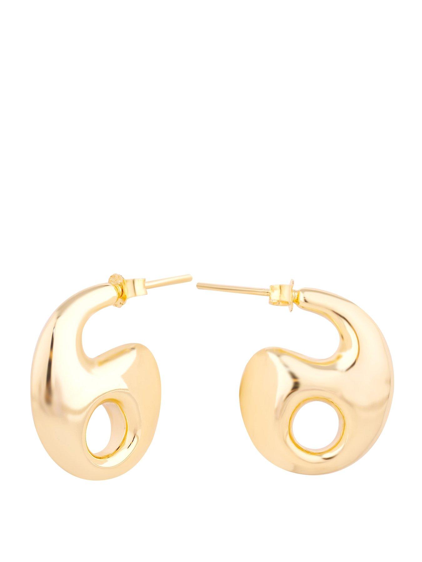 Image 1 of 5 of Seol + Gold 18ct Gold Plate Over Sterling Silver Mariner Link Studs
