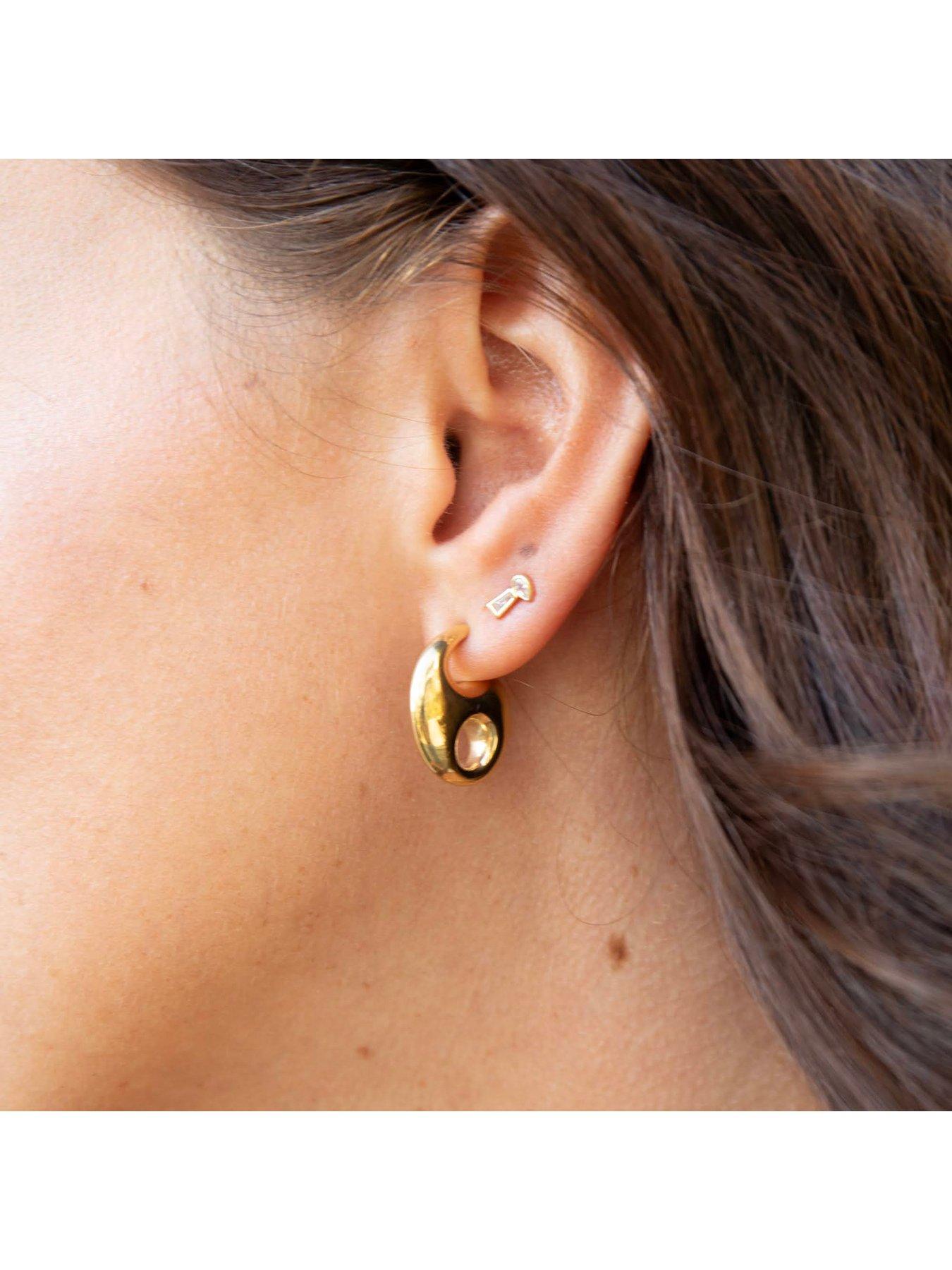 Image 2 of 5 of Seol + Gold 18ct Gold Plate Over Sterling Silver Mariner Link Studs