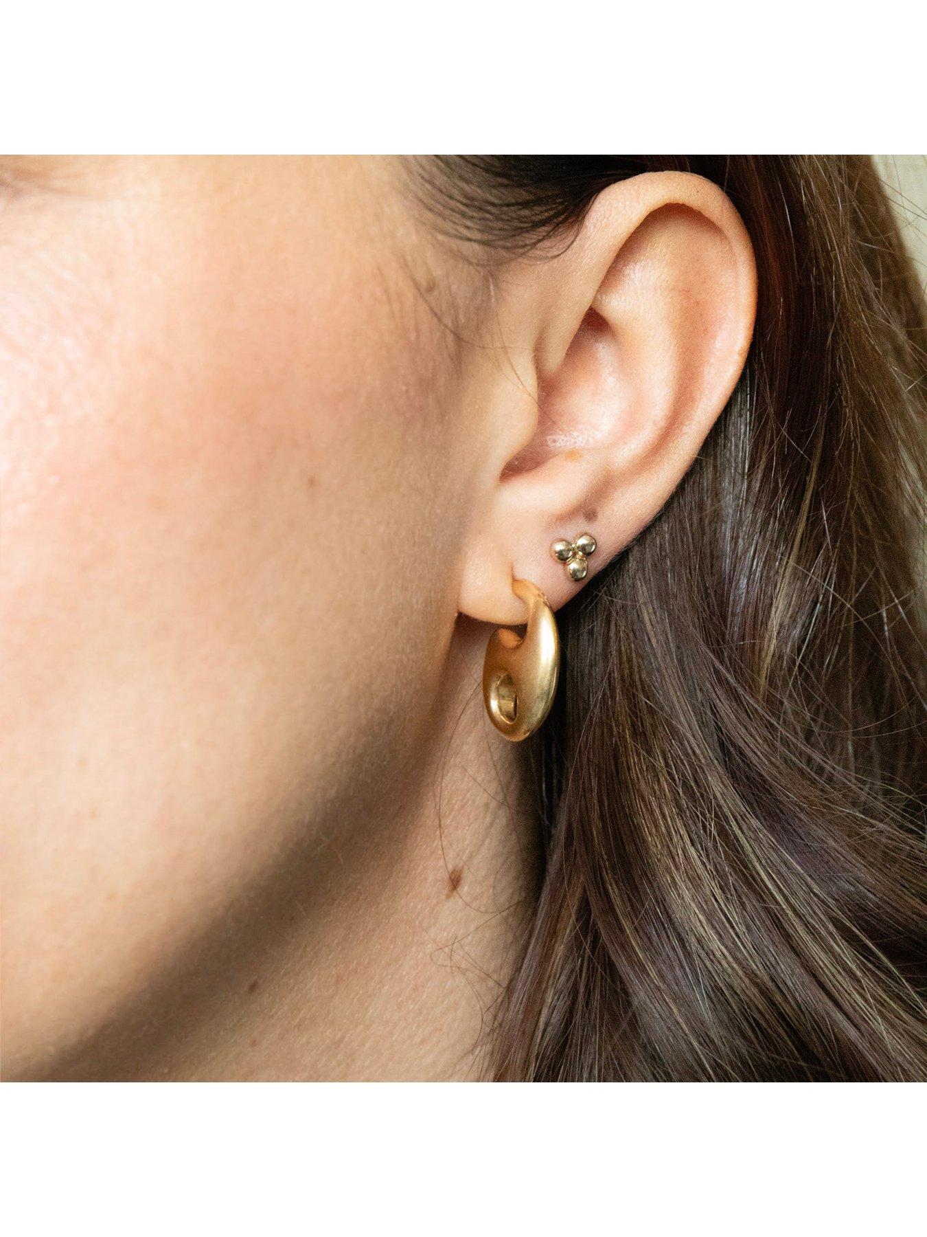 Image 4 of 5 of Seol + Gold 18ct Gold Plate Over Sterling Silver Mariner Link Studs