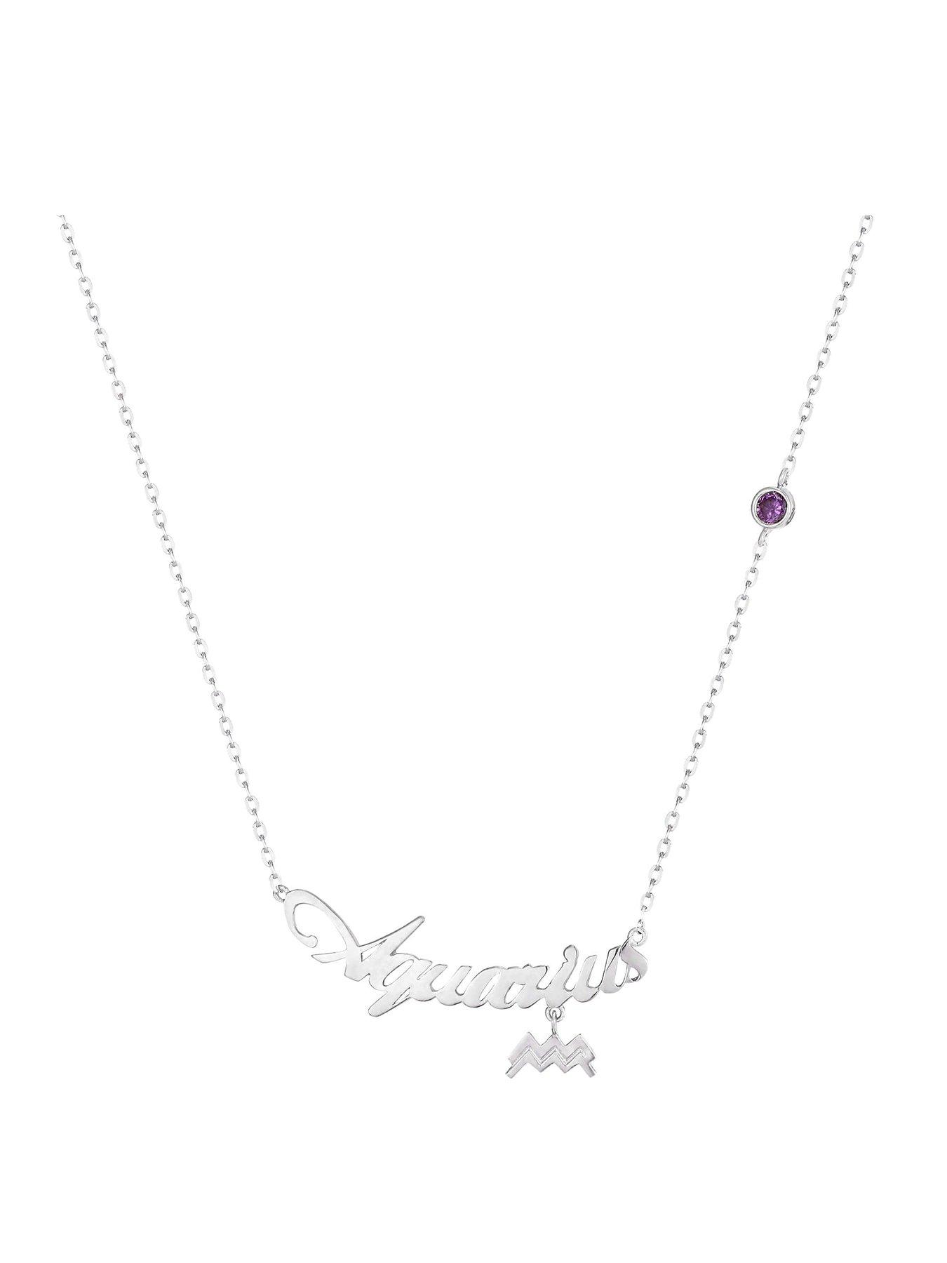 Seol + Gold Sterling Silver Birthstone Star Sign Necklace