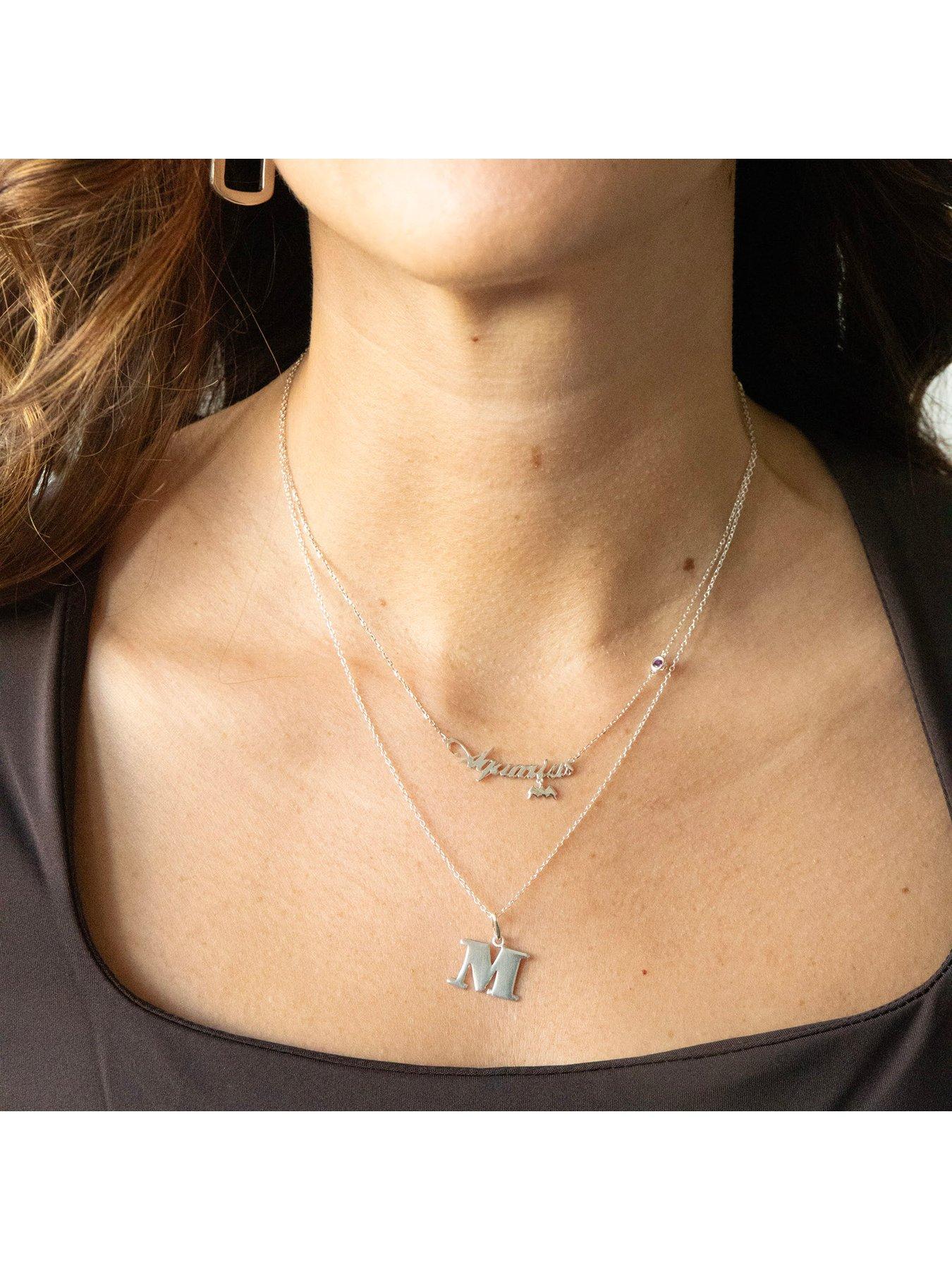 Image 2 of 5 of Seol + Gold Sterling Silver Birthstone Star Sign Necklace